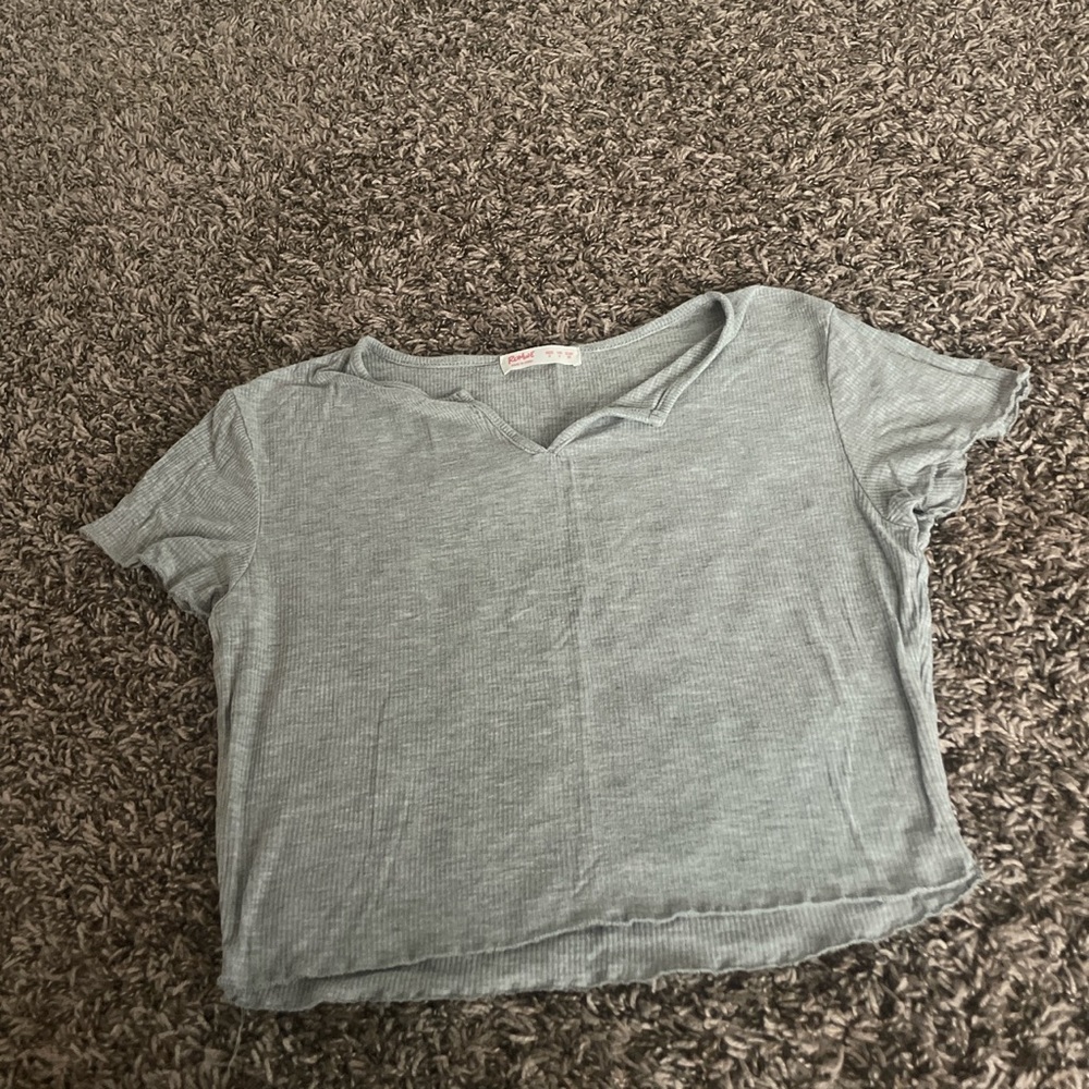 Romwe Grey Crop Top